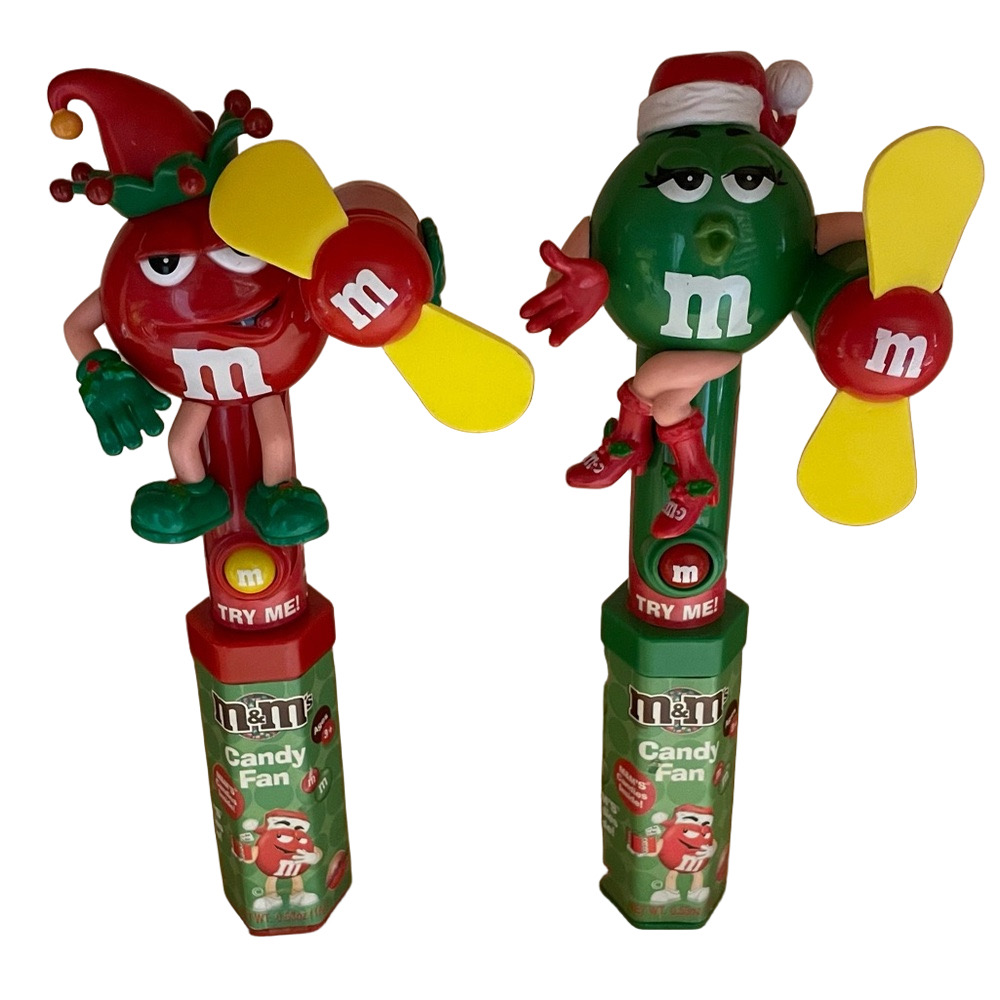 M&M’s Green & Red Christmas Small Fans Collectible!